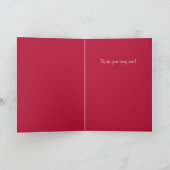 Watercolor-niedlicher Panda mit Regenbogen-Herzen Dankeskarte (Innenseite)