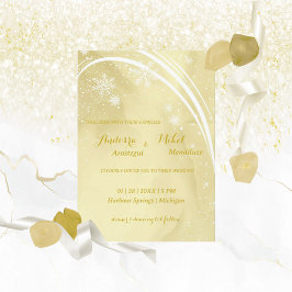 Watercolor Noelle Gold Hochzeit Einladungen