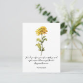 WATERCOLOR NOVEMBER CHRYSANTHEMUM BIRTH FLOWER POSTKARTE (Stehend Vorderseite)