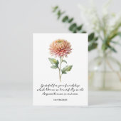 WATERCOLOR NOVEMBER CHRYSANTHEMUM BIRTH FLOWER POSTKARTE (Stehend Vorderseite)