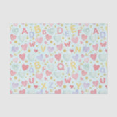 Watercolor Nursery Alphabet & Hearts pattern Seidenpapier (Vorderseite)
