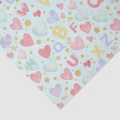 Watercolor Nursery Alphabet & Hearts pattern Seidenpapier (Ausschnitt)