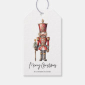 Watercolor-Nussknacker-Weihnachtsgeschenk Geschenkanhänger (Vorderseite)