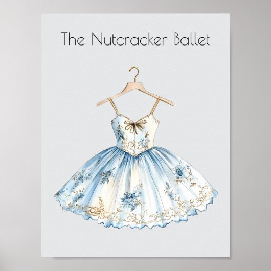 Watercolor Nutcracker Ballet Weihnachtslied Poster (Vorne)