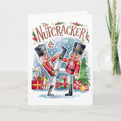 Watercolor Nutcracker Funny Christmas Card Feiertagskarte (Vorderseite)