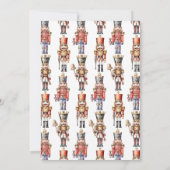 Watercolor Nutcracker Minimales Weihnachtsfest Par Einladung (Rückseite)