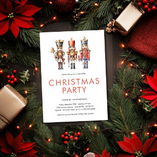 Watercolor Nutcracker Minimales Weihnachtsfest Par Einladung