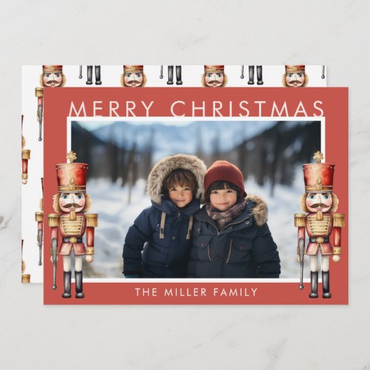 Watercolor Nutcracker Moderne Minimale Weihnachten (Vorne/Hinten)