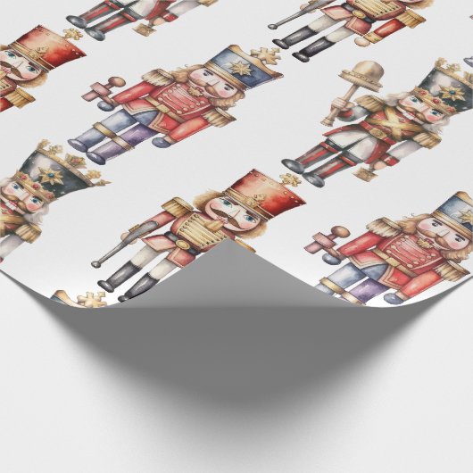Watercolor Nutcracker Moderne Minimale Weihnachten Geschenkpapier (Ecke)