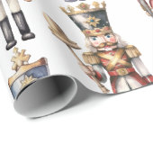 Watercolor Nutcracker Moderne Minimale Weihnachten Geschenkpapier (Rolleneckpunkt)