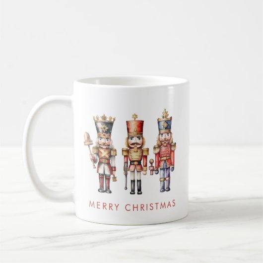 Watercolor Nutcracker Moderne Minimale Weihnachten Kaffeetasse (Links)