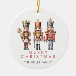 Watercolor Nutcracker Moderne Minimale Weihnachten Keramik Ornament