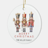 Watercolor Nutcracker Moderne Minimale Weihnachten Keramik Ornament (Links)