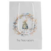 Watercolor Nutcracker Mouse King Christmas Mittlere Geschenktüte (Rückseite)