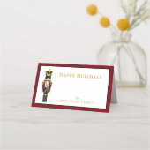Watercolor Nutcracker Red Christmas Holiday Platzkarte (Vorderseite)