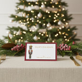 Watercolor Nutcracker Red Christmas Holiday Platzkarte