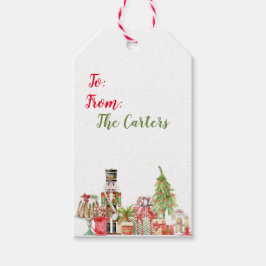 Watercolor Nutcracker Weihnachtsgeschenk Tag Geschenkanhänger