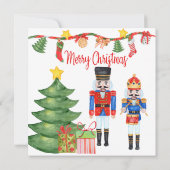 Watercolor Nutcracker Weihnachtskarte (Rückseite)