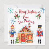 Watercolor Nutcracker Weihnachtskarte (Vorderseite)