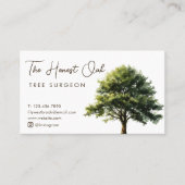Watercolor Oak Tree Modern Elegant Script  Terminkarte (Vorderseite)