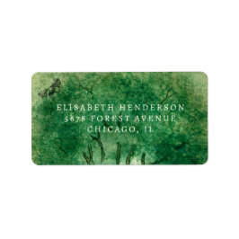 Watercolor Oak Tree Retro Rustic Family Reunion Adressaufkleber