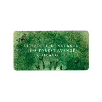 Watercolor Oak Tree Retro Rustic Family Reunion Adressaufkleber