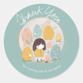 Watercolor Oaster Vielen Dank, dass Sie Geburtstag Runder Aufkleber