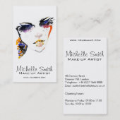 Watercolor-Oberfläche lange Striche Make-up Künstl Visitenkarte (Vorne/Hinten)