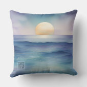 Watercolor Ocean at Twilight Nursery Pillow Kissen (Rückseite)