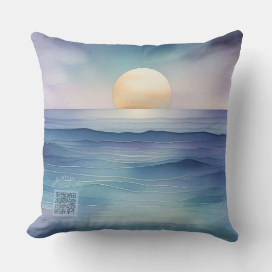 Watercolor Ocean at Twilight Nursery Pillow Kissen (Vorderseite)