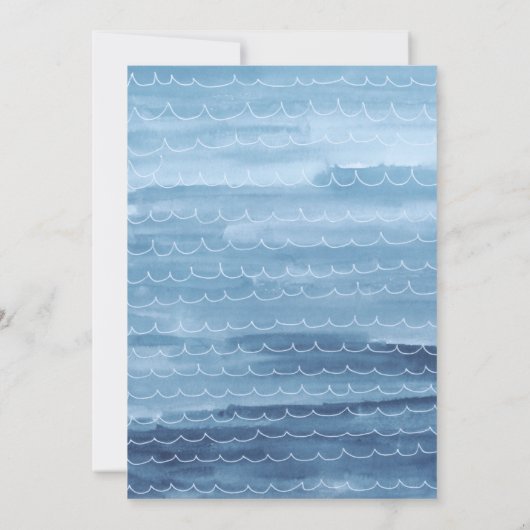 Watercolor Ocean Baby Shower Invitation Einladung (Rückseite)