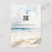 Watercolor Ocean Beach Destination Wedding RSVP Begleitkarte (Rückseite)