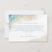 Watercolor Ocean Beach Summer Wedding Dankeskarte (Rückseite)