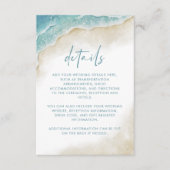 Watercolor Ocean Beach Summer Wedding Details Begleitkarte (Vorderseite)
