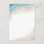 Watercolor Ocean Beach Summer Wedding Details Begleitkarte (Rückseite)