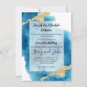 Watercolor Ocean Beach Tropical Island Wedding Einladung (Vorderseite)