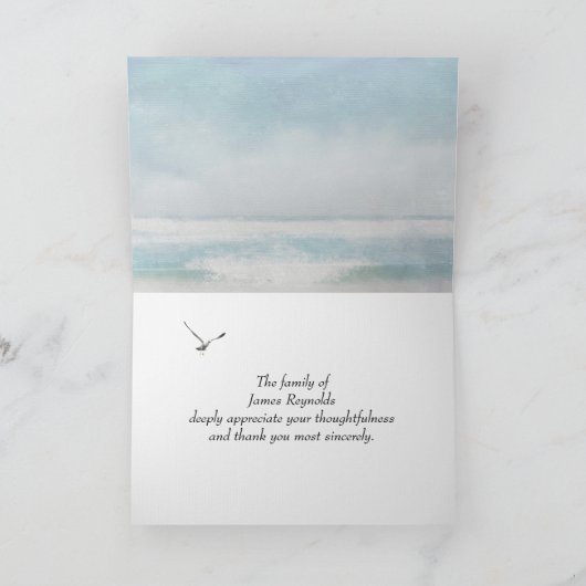 Watercolor Ocean Beileid Danke Karte (Innenseite)