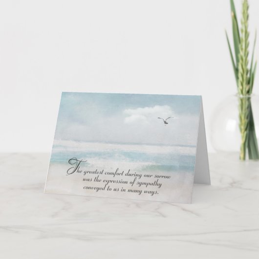 Watercolor Ocean Beileid Danke Karte (Vorderseite)