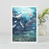 Watercolor Ocean | Birthday Party Invitation Einladung (Stehend Vorderseite)