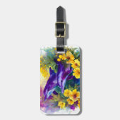 Watercolor Ocean Dolphins Tropical Flowers Gepäckanhänger (Vorderseite vertikal)