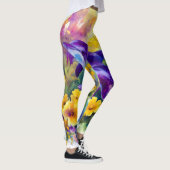 Watercolor Ocean Dolphins Tropical Flowers Leggings (Rechts)