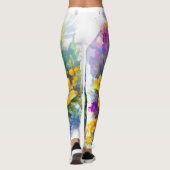 Watercolor Ocean Dolphins Tropical Flowers Leggings (Rückseite)