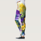 Watercolor Ocean Dolphins Tropical Flowers Leggings (Links)