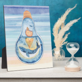 Watercolor Ocean Light Bulle Humpback Whale Fotoplatte