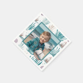 Watercolor Ocean Scene Photo Serviette (Ecke)