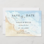 Watercolor Ocean Sea Summer Beach Photo  Save The Date (Vorderseite)