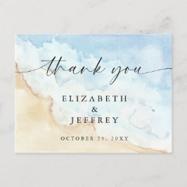 Watercolor Ocean Sea Summer Beach Thank You Card Einladungspostkarte