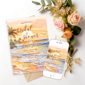 Watercolor Ocean Seaside Beach Bridal Shower Einladung