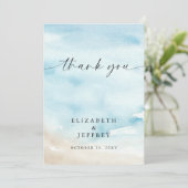 Watercolor Ocean Summer Beach Danke Karte (Stehend Vorderseite)