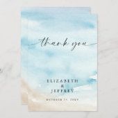 Watercolor Ocean Summer Beach Danke Karte (Vorne/Hinten)